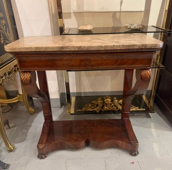 Console en acajou avec marbre